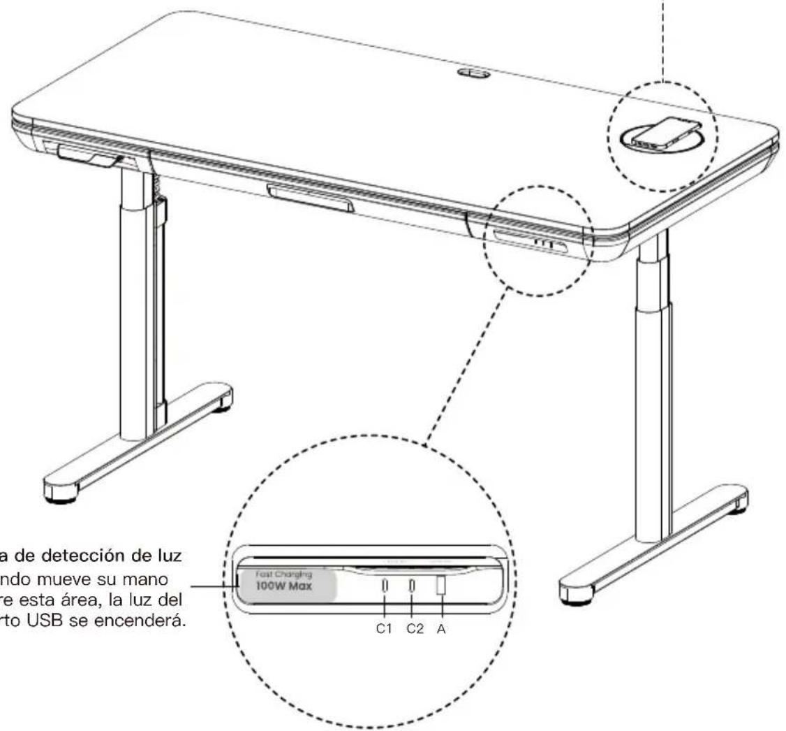 ErgoAV ErgoFx ERDS1-01W - Uso de la energia inalámbrica y del cargador USB - 2