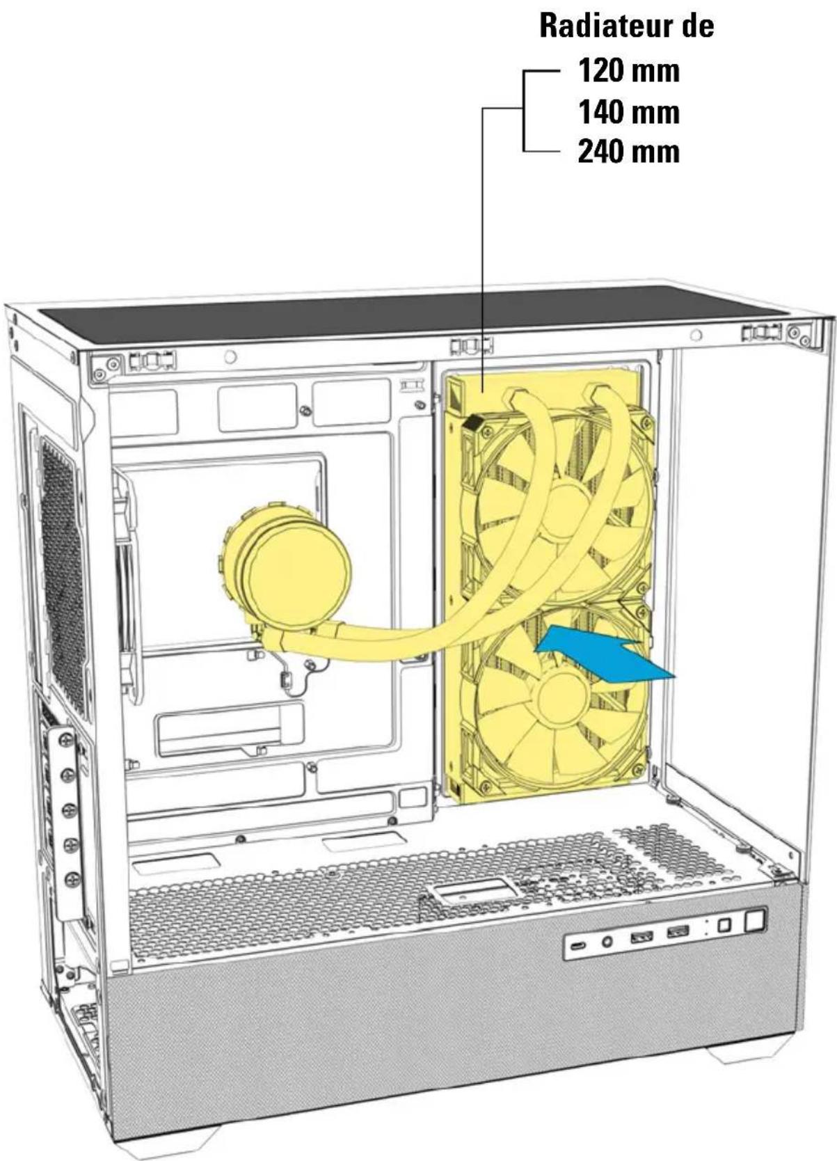 Sharkoon MK7 ARGB - Installer le radiateur sur le panneau latéral - 1