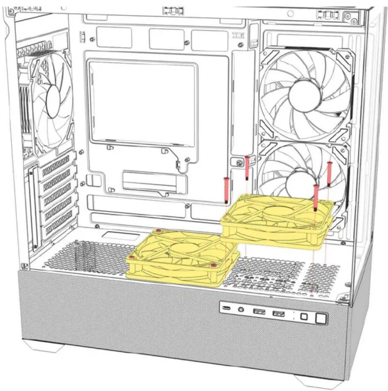 Sharkoon MK7 ARGB - Installer les ventilateurs - 1