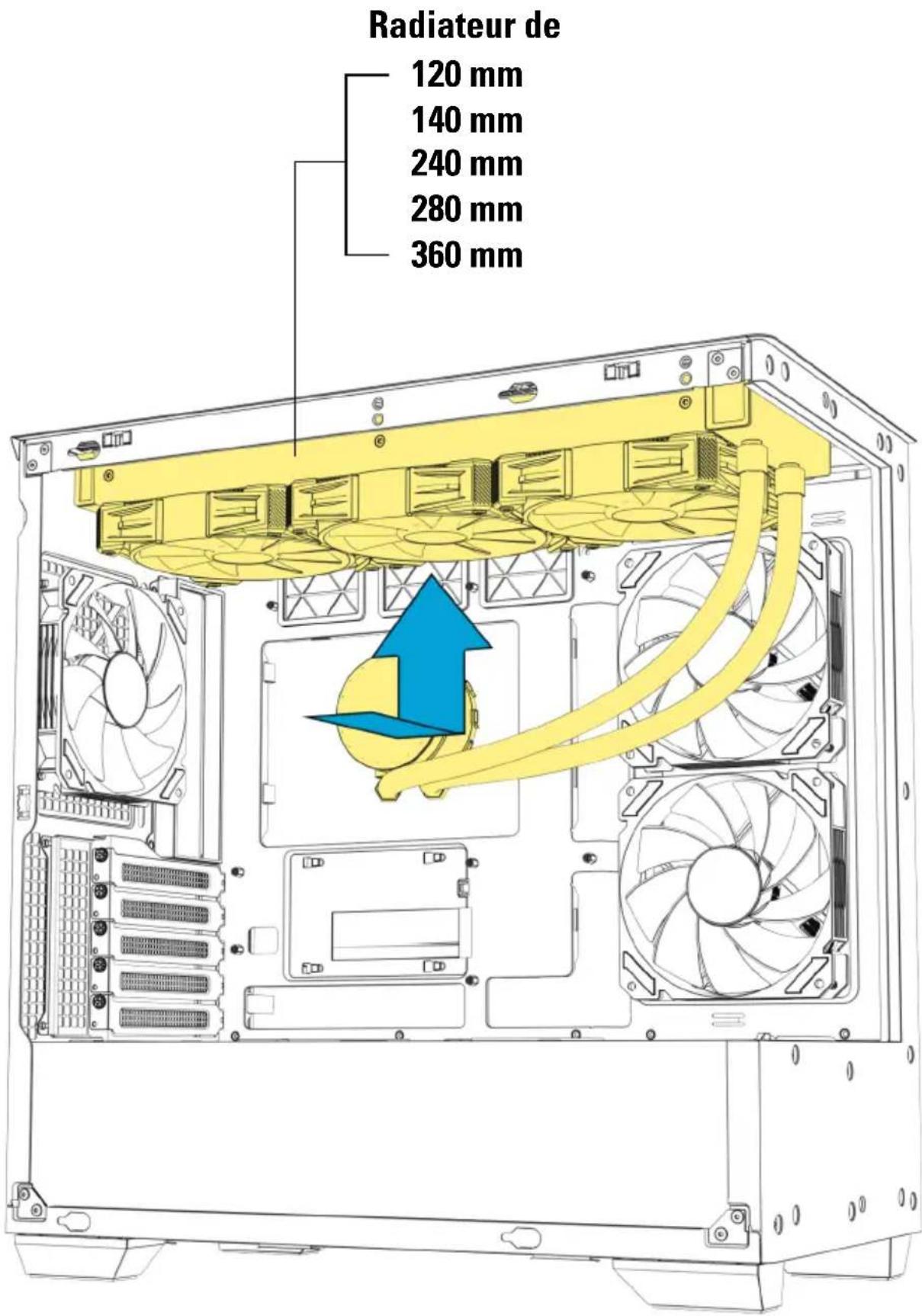 Sharkoon Elite Shark CM100 - Installer le radiateur sous le panneau supérieur - 1