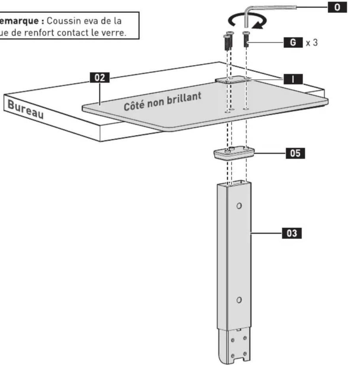 ErgoAV ERTSM2-02B - ÉTAPE 2 Connecter le Pilier de soutien à la Base - 1