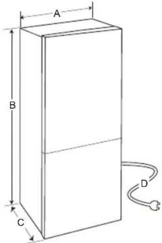 LG GBV7270BEV - Dimensjoner og klaring - 1