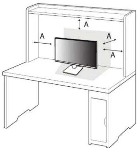 LG 24U41YA - Instalarea pe masă - 1