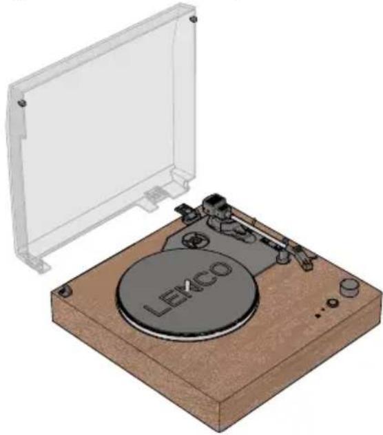 LENCO LS-200 - Installing the dust cover - 1