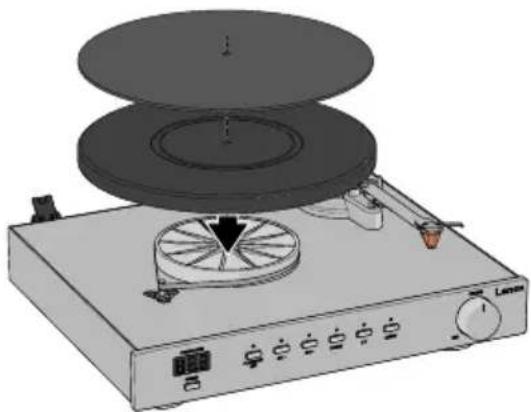 LENCO LS-700 - Het draaitafelblad en de mat installeren - 1