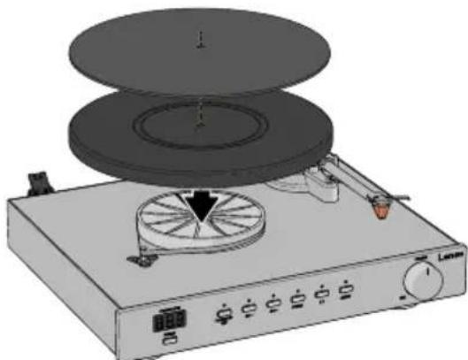 LENCO LS-700 - Τοποθέτηση του πλατό και του χαλιού - 1