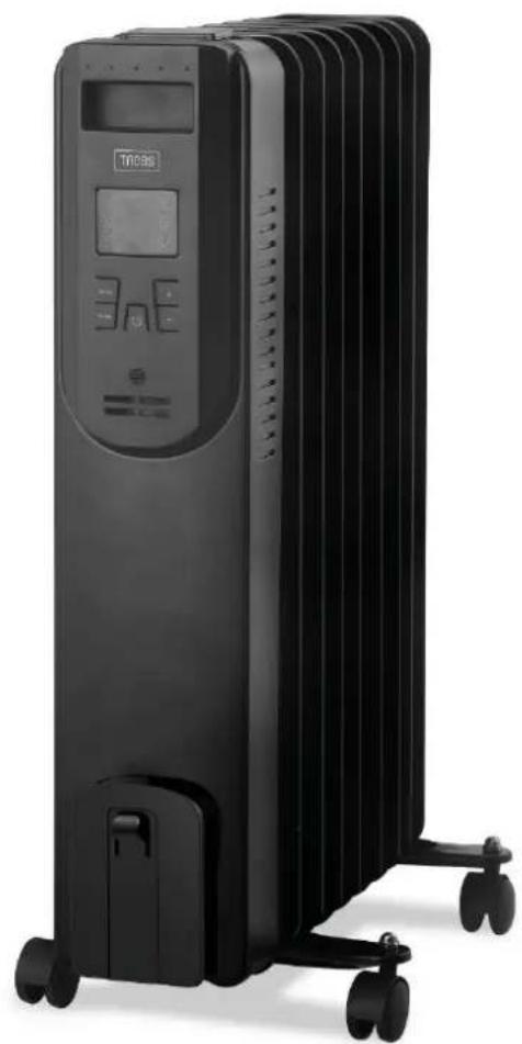 TREBS 99404 - Digital oil filled radiator with wheels - 1