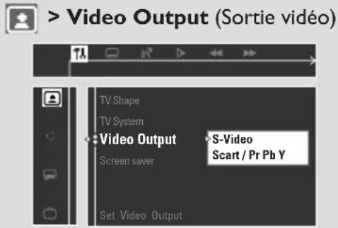 PHILIPS MX3910D - Réglage de la sortie vidéo - 1
