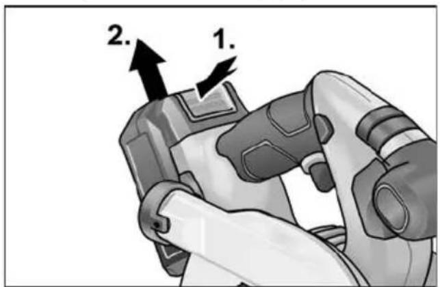 Flex CS 62 18.0-EC - Inserting/replacing the battery - 2