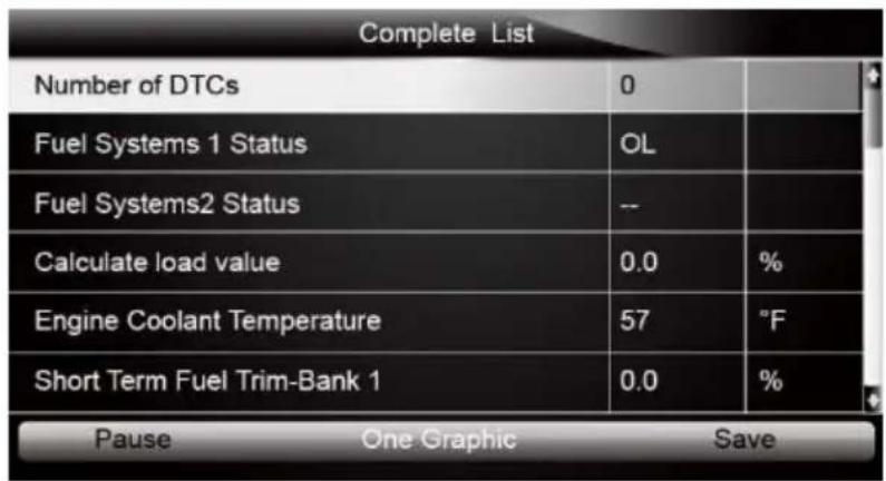 ANCEL AD610 Elite - Liste Complete des Données - 3