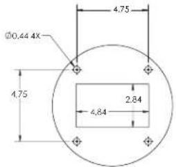 Ø0.44 4X 4.75 4.75 2.84 4.84