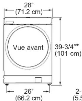 GE GFW350SPY - DIMENSIONS DE LA LAVEUSE - 1