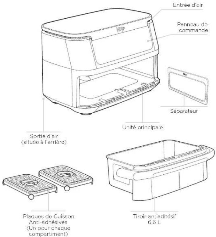 NINJA Foodi Flex AF550EU - PIÈCES PRÉSENTATION DE VOTRE FRITEUSE À AIR CHAUD - 1