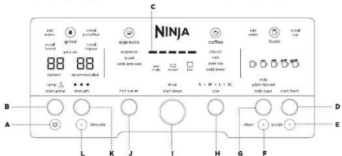 NINJA Luxe Café Premier ES601 - ANVÄNDA KONTROLLPANELEN - 1