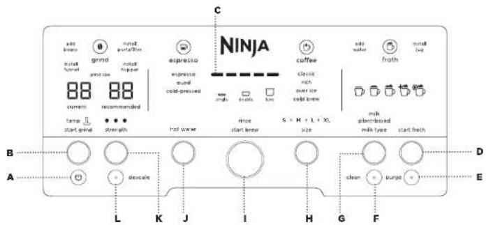 NINJA Luxe Café Premier ES601 - HET BEDIENINGSPANEEEL GEBRUIKEN\* - 1