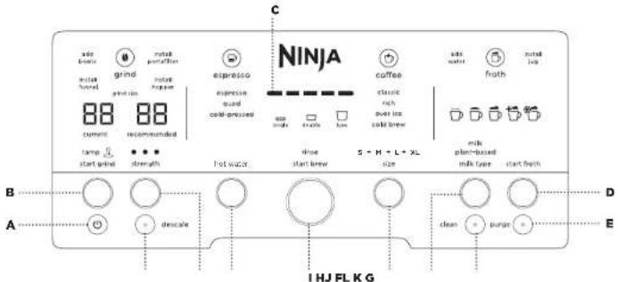NINJA Luxe Café Premier ES601 - BRUG AF KONTROLPANELET\* - 1