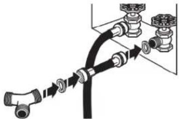 MAYTAG MGD6205RF - Attach short hose and "Y" connector - 1