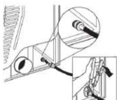 MAYTAG MED5605RU - Fixer le long tuyau à l'électrovanne de remplissage de la sécheuse et serrer les raccords - 1
