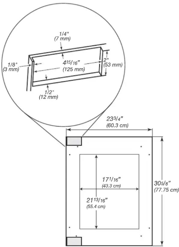 KITCHENAID KURR324SSB - Glass door overlay panel - Preparation: - 1