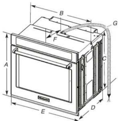 KITCHENAID KOES730SJP - Product Dimensions - Single Ovens - 1