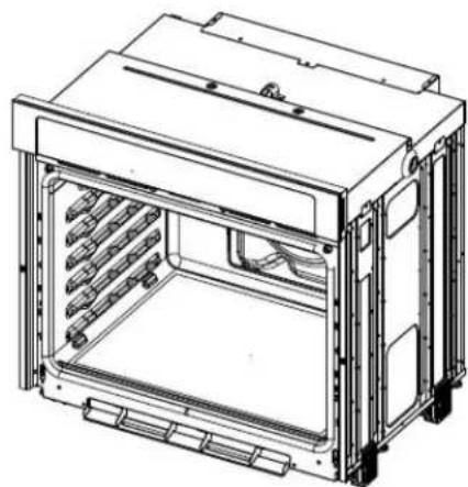 KITCHENAID KOES730SJP - Posicion de las patas delorno para multiples alturas de recorte del gabinete - 8
