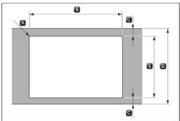 KITCHENAID KCID936SBL - Cut-out dimensions for surface mounting (30") - 1