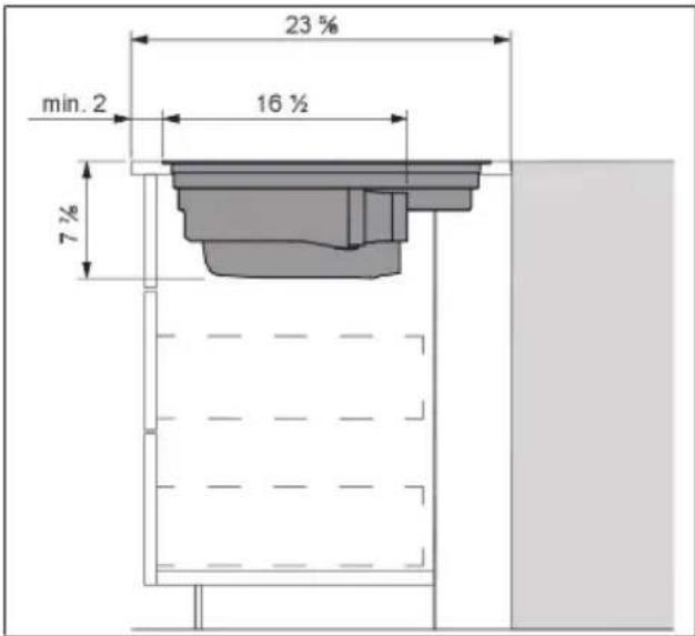 KITCHENAID KCID936SBL - Dimensions de montage - 1