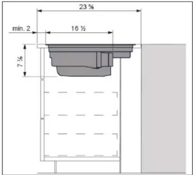 KITCHENAID KCID936SBL - Installation dimensions - 1