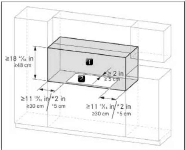 KITCHENAID KCID936SBL - Installation clearances - 1