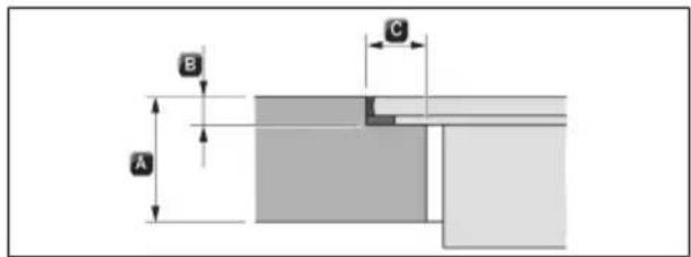 KITCHENAID KCID936SBL - Dimensiones de recorte para instalación enrasada (30") - 2