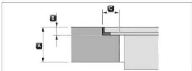 KITCHENAID KCID936SBL - Dimensiones de recorte para instalación enrasada (36") - 2