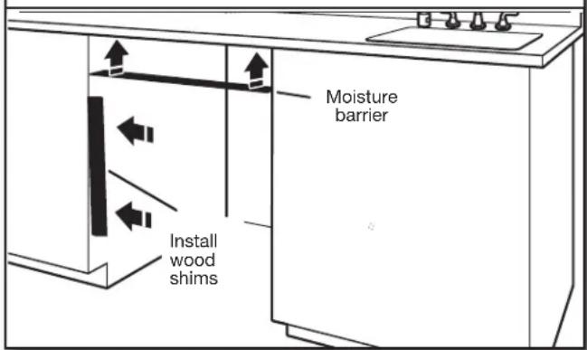 KITCHENAID KDTS624SBE - INSTALL OPTIONAL MOISTURE BARRIER - RECOMMENDED FOR WOOD COUNTERTOPS - 1