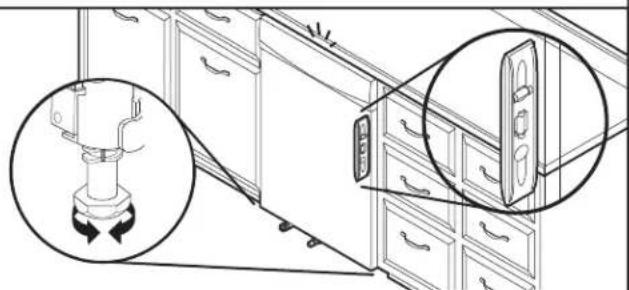 KITCHENAID KDTS624SBE - Compruebe la verticalidad y ajuste las patas si es necesario - 1