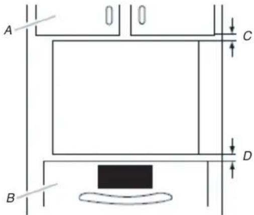 KITCHENAID KMBS730SBE - Distances de dégagement minimum pour l'installation - 1