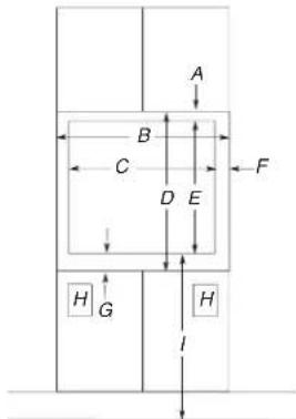 KITCHENAID KMBS730SJP - Dimensions de l'armoire – Installation en affleurement - 1
