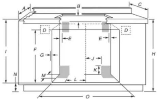 KITCHENAID KOES730SBE - Dimensiones de recorte para hornos instalados bajo la superficie de cocción - 2
