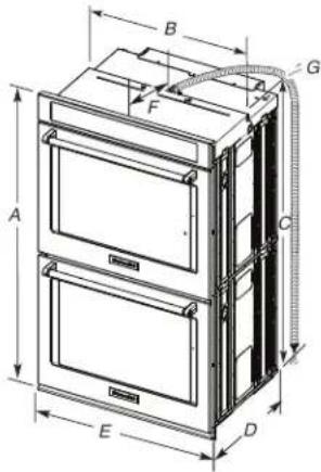 KITCHENAID KOES730SBE - Product Dimensions - Double Ovens - 1