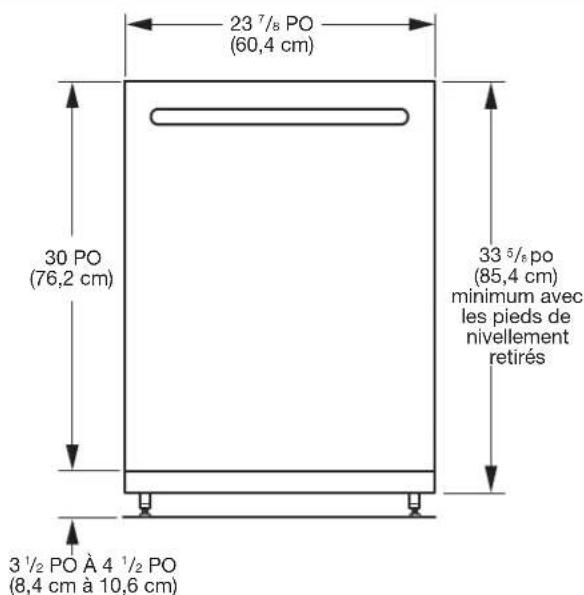 KITCHENAID KDPS724SPS - DIMENSIONS D'OUVERTURE DU PRODUIT ET DE L'ARMOIRE : - 1