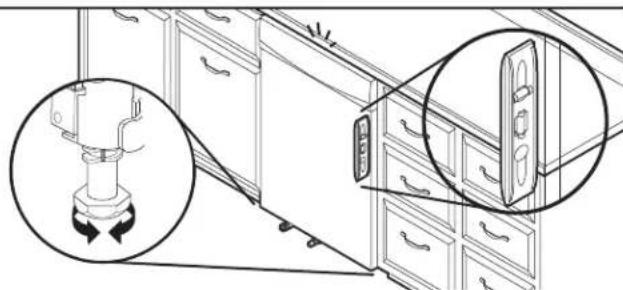 KITCHENAID KDPS724SPS - Compruebe la verticalidad y ajuste las patas si esnecessary - 1