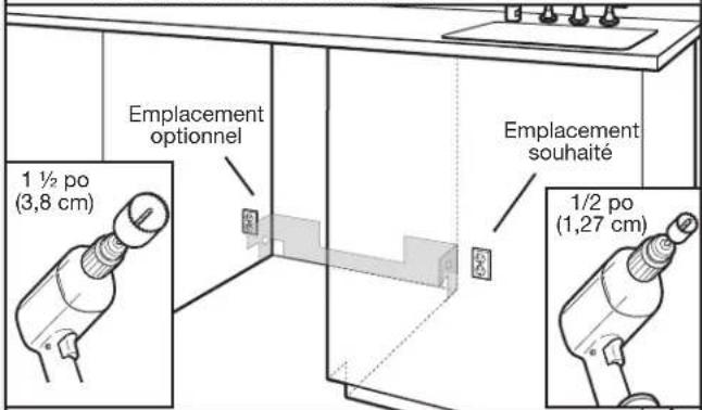 KITCHENAID KDPS724SPS - Emplacement des trouss a percer - nouvelle construction - 1