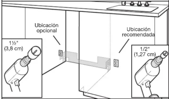 KITCHENAID KDPS724SPS - Perfore orificios en el lugar de lanea instalacion - 1