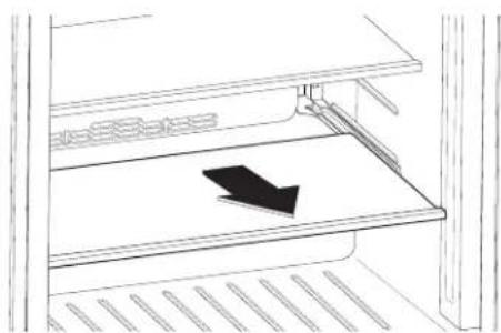 KITCHENAID KURL124SSB - To remove and replace bottom shelf: - 1