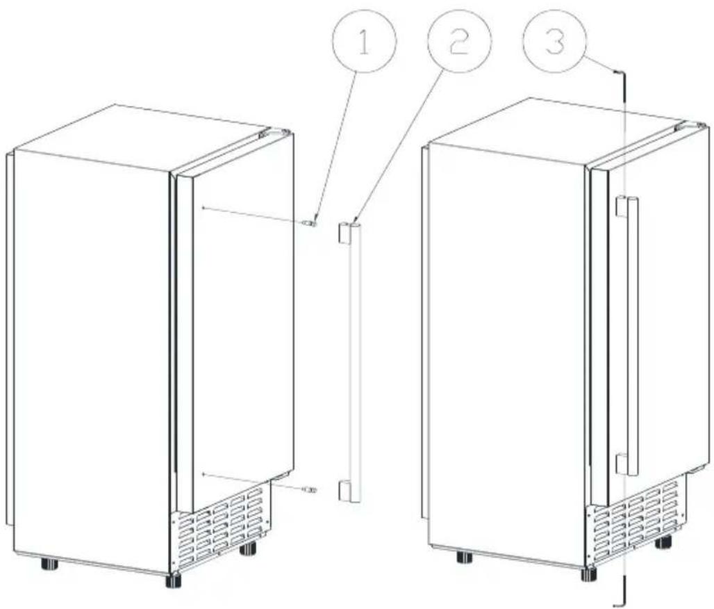 NewAir NCI066SSN0 - INSTALLING THE STAINLESS STEEL DOOR HANDLE - 1