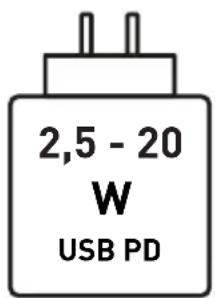 2,5 - 20 W USB PD