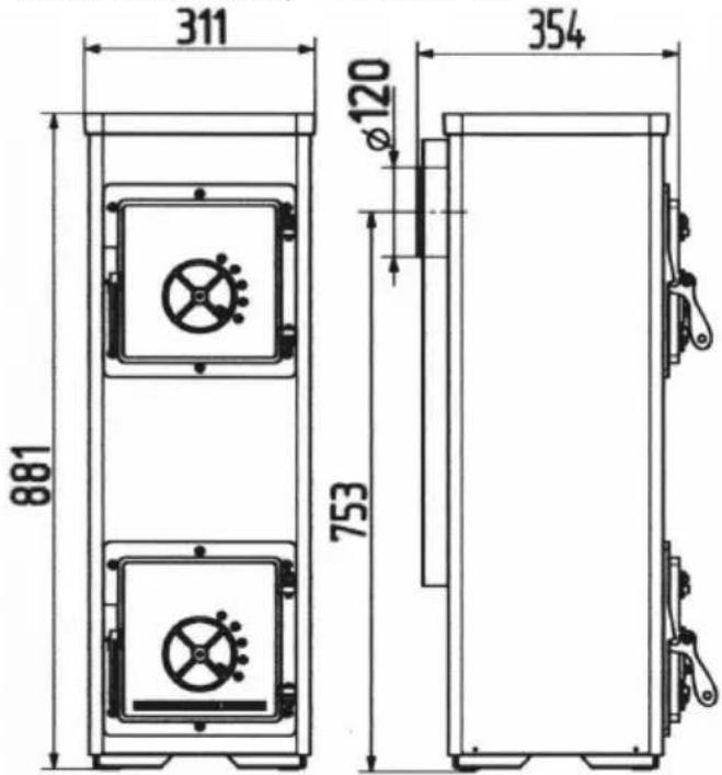 Wamsler Calor - Plans avec les dimensions, Données - 1