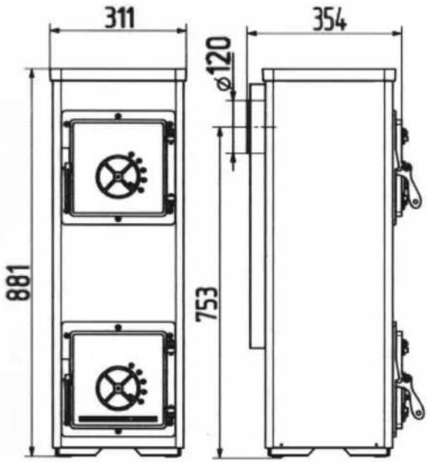 Wamsler Calor - Disegno dimensionale e dati - 1