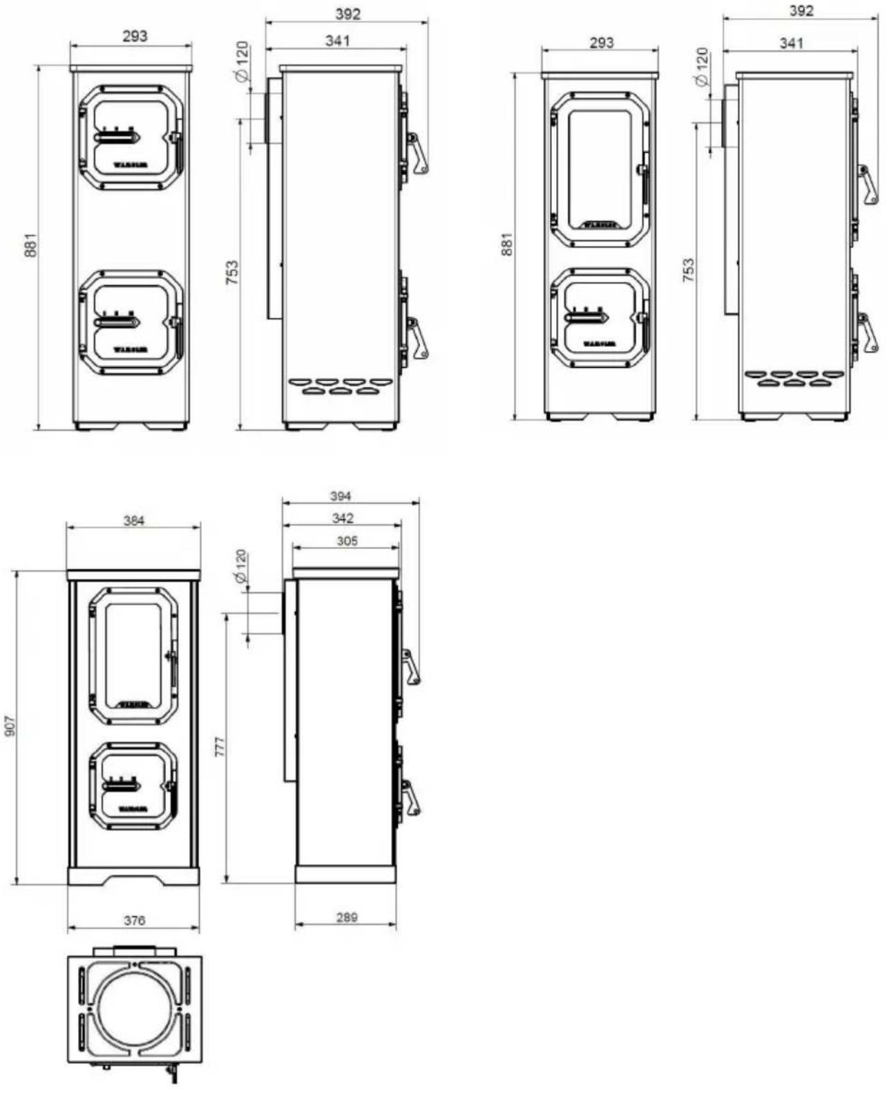 Wamsler Colorado - Disegno dimensionale e dati - 1