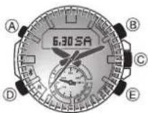 CASIO Edifice ECB-800 - Éclairage manuel de l'écran - 1