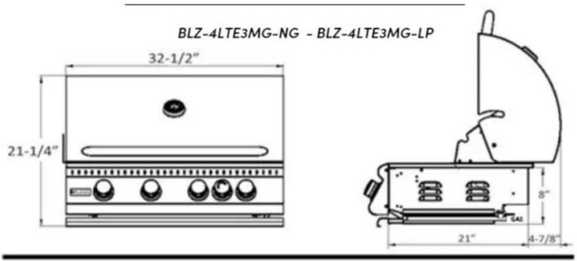 Blaze Outdoor BLZ-4LTE3MG - SPÉCIFICATIONS DU BBQ - 1