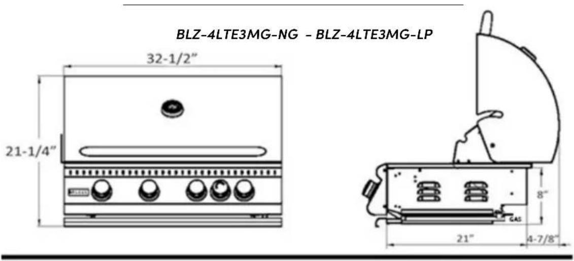Blaze Outdoor BLZ-4LTE3MG - BBQ SPECIFICATIONS - 1